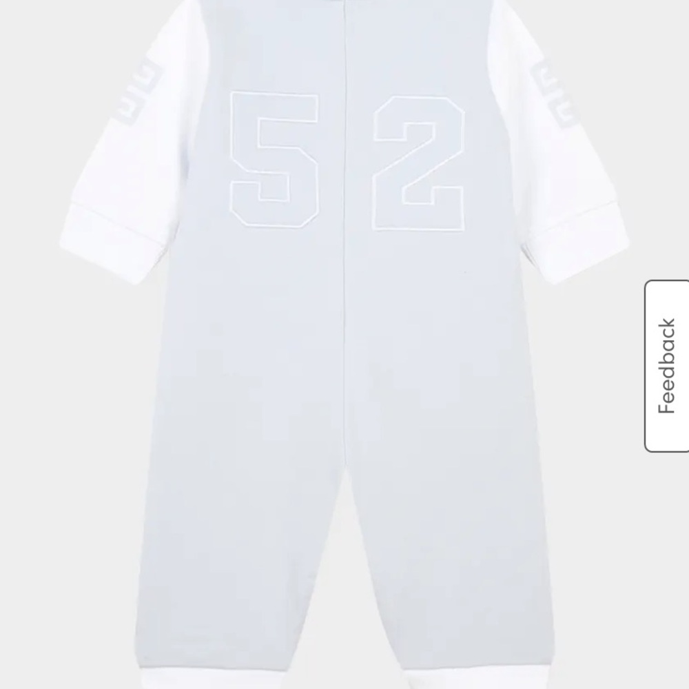 Light Gray and White Baby Romper